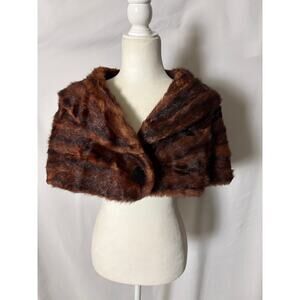 Vintage Famous Barr Mink Stole Shawl Button Close